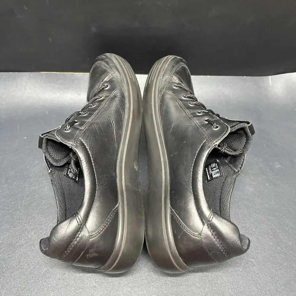 Ecco Men's Soft Classic Lace Sneaker Black Leather EU 47 Size 13 US